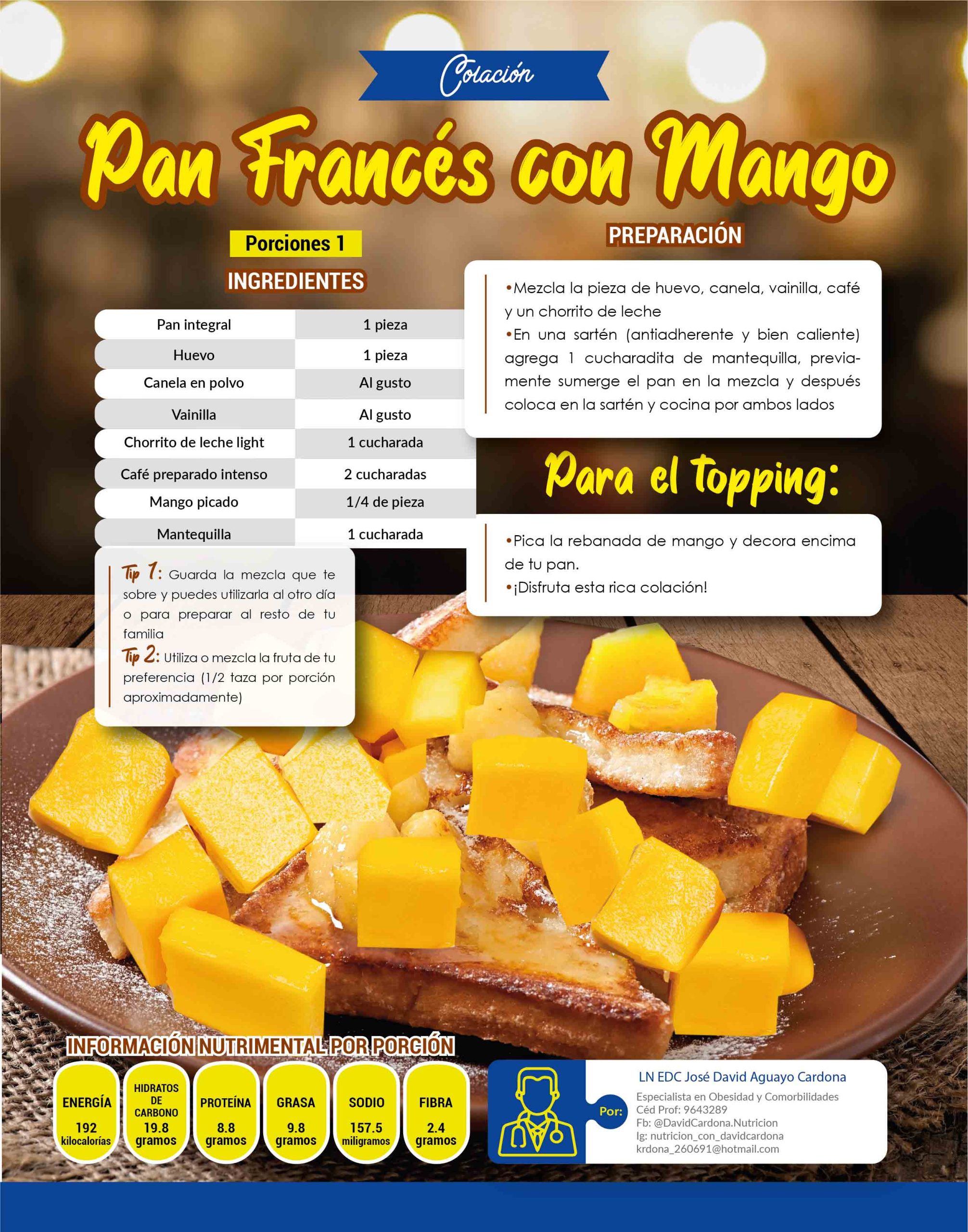 Pan francés con mango